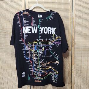EUC MTA Men's New York City Subway Line Graphic Tee - XL